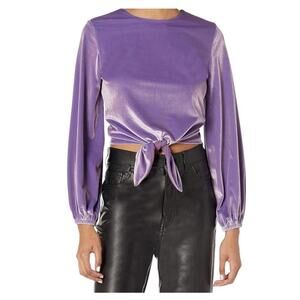 New Kendall & Kylie Velvet Purple Aqua Front Tie Top Plus Size 2X